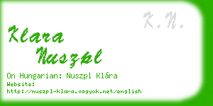 klara nuszpl business card